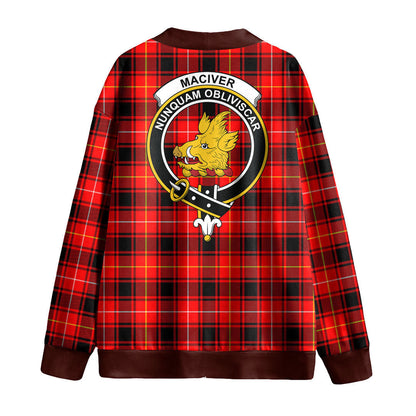 MacIver Modern Tartan Crest Knitted Fleece Cardigan