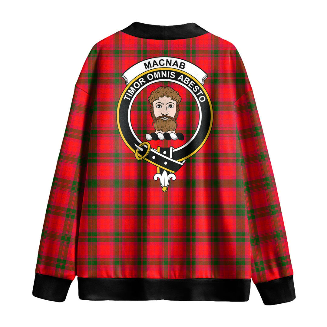 MacNab Modern Tartan Crest Knitted Fleece Cardigan