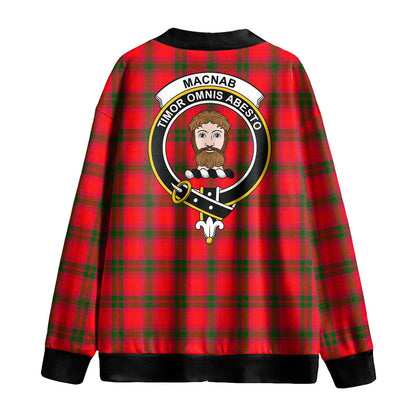 MacNab Modern Tartan Crest Knitted Fleece Cardigan