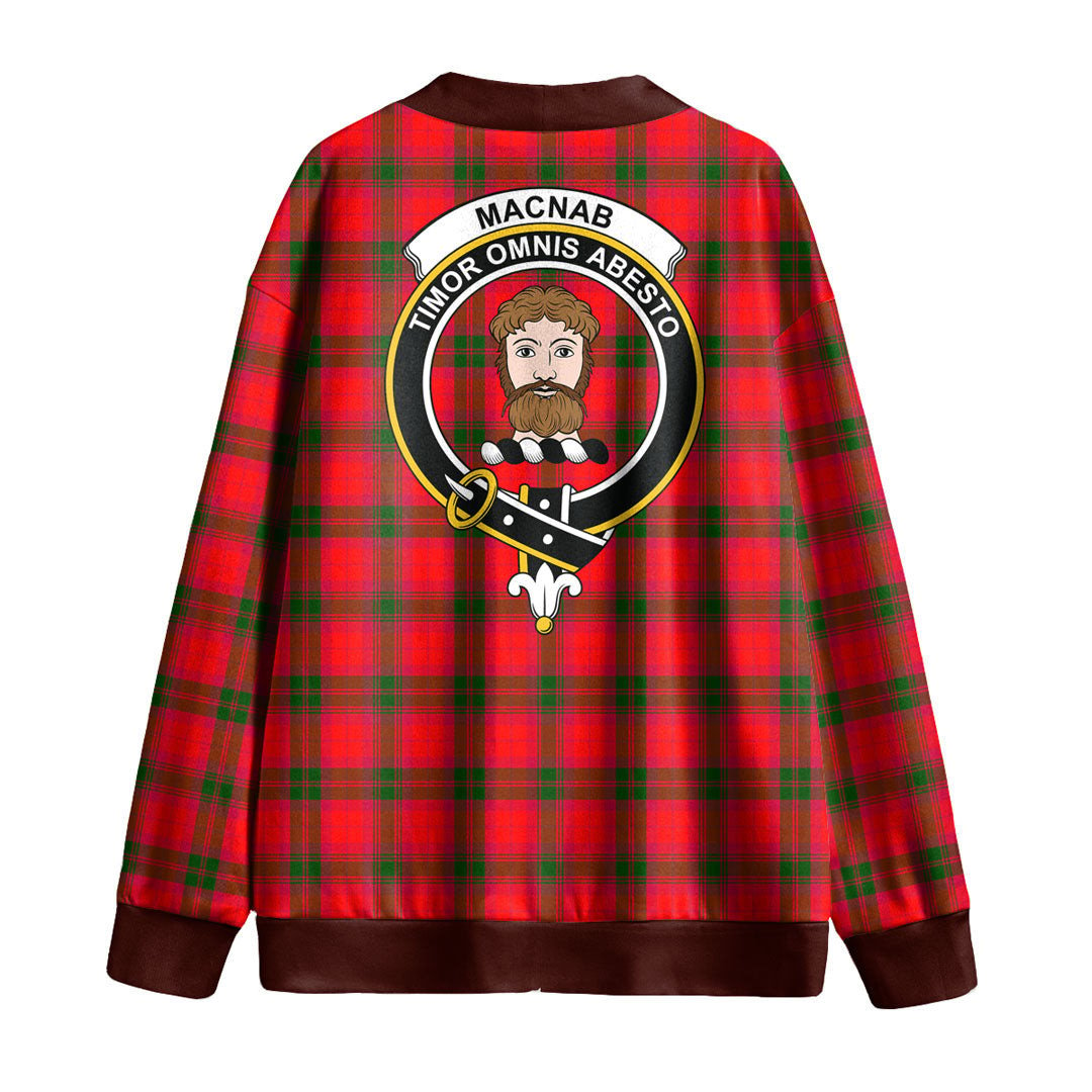 MacNab Modern Tartan Crest Knitted Fleece Cardigan