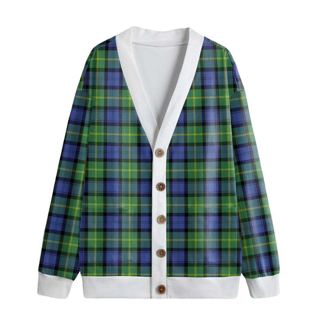 Gordon Old Ancient Tartan Plaid Knitted Fleece Cardigan