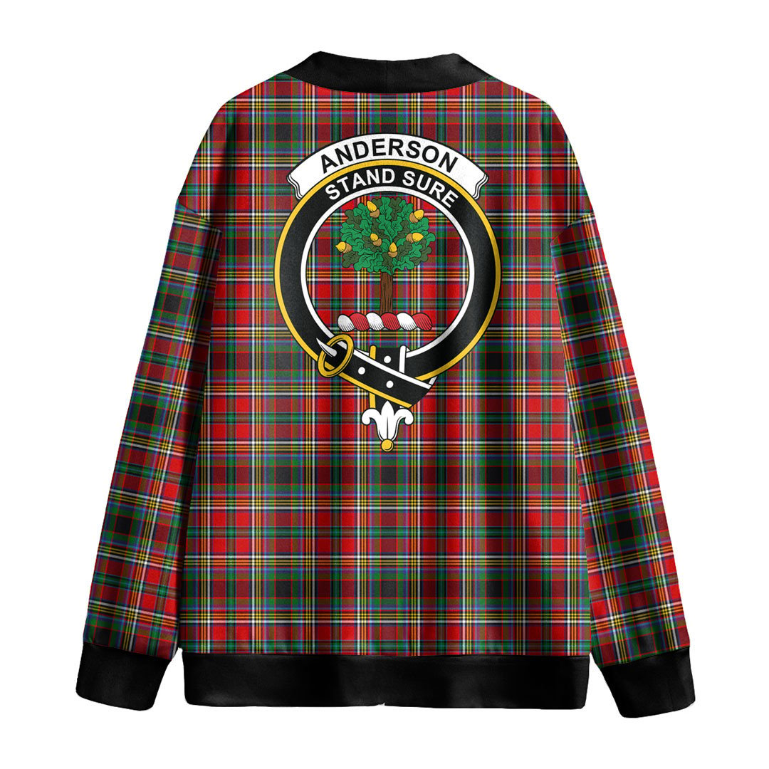 Anderson of Arbrake Tartan Crest Knitted Fleece Cardigan