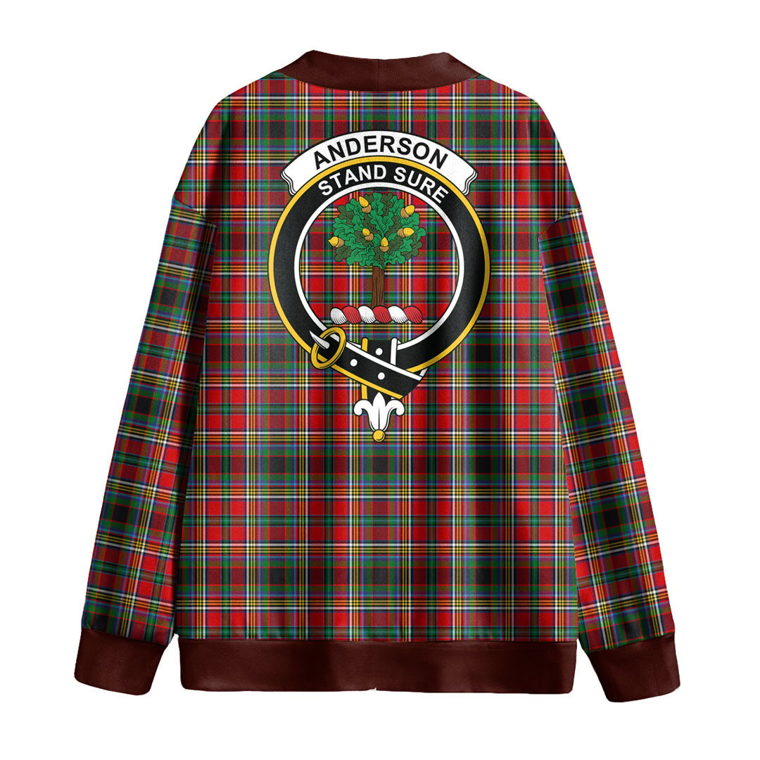 Anderson of Arbrake Tartan Crest Knitted Fleece Cardigan