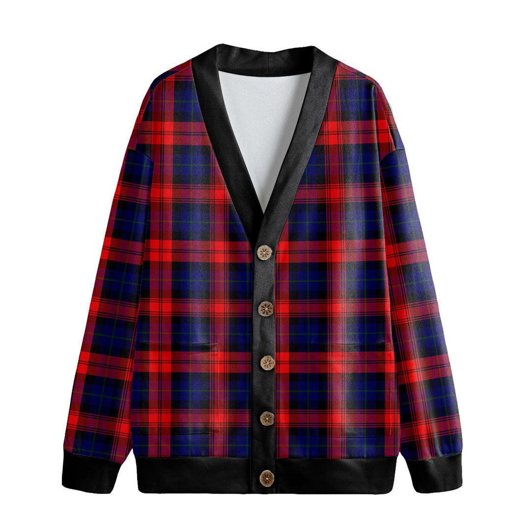 MacLachlan Modern Tartan Plaid Knitted Fleece Cardigan