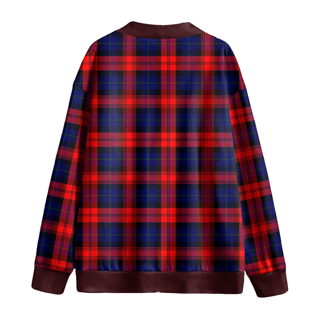 MacLachlan Modern Tartan Plaid Knitted Fleece Cardigan