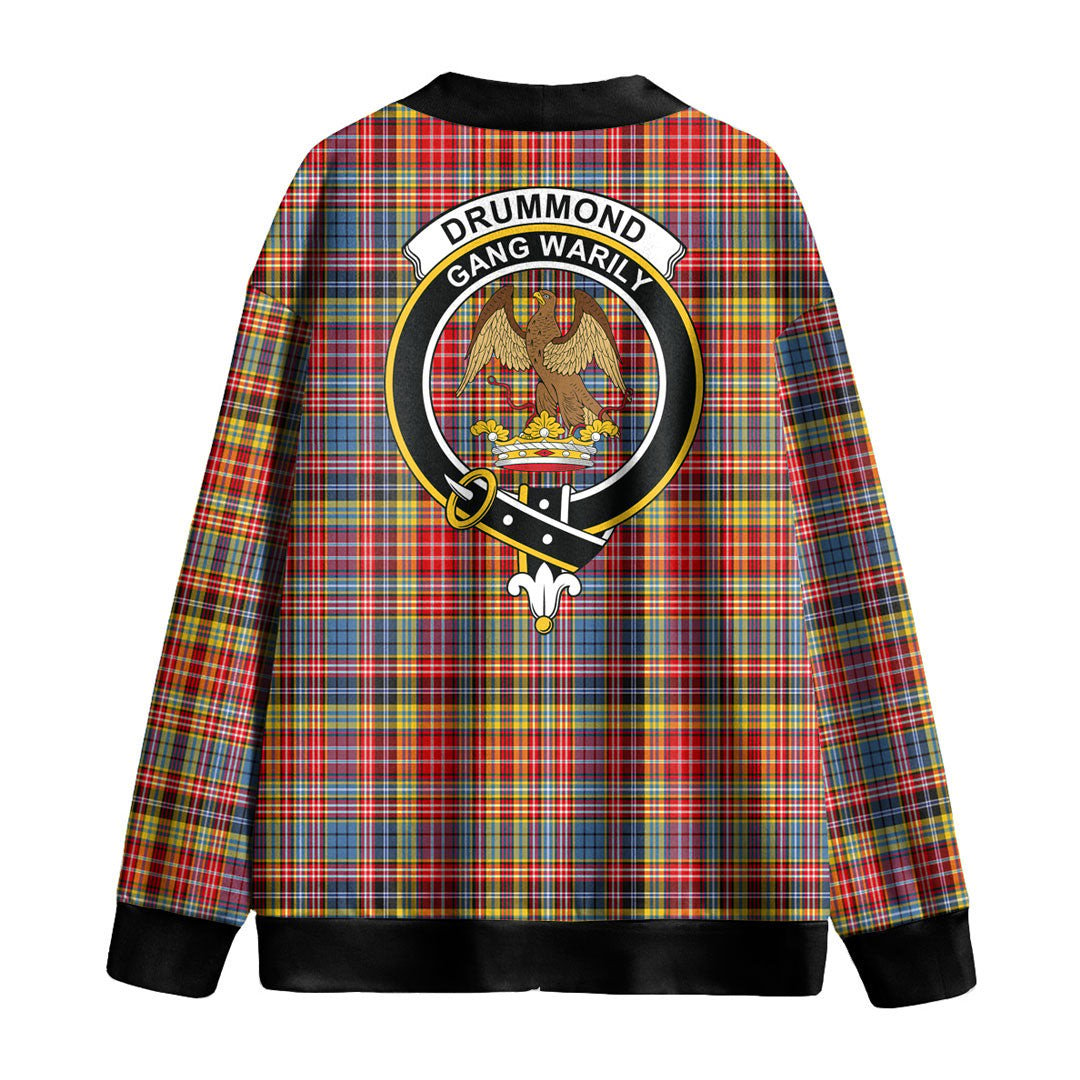 Drummond of Strathallan Tartan Crest Knitted Fleece Cardigan