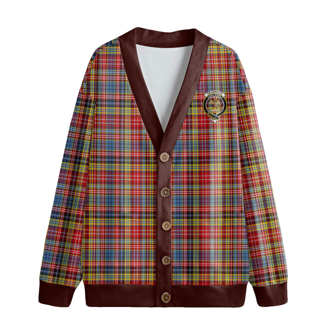 Drummond of Strathallan Tartan Crest Knitted Fleece Cardigan