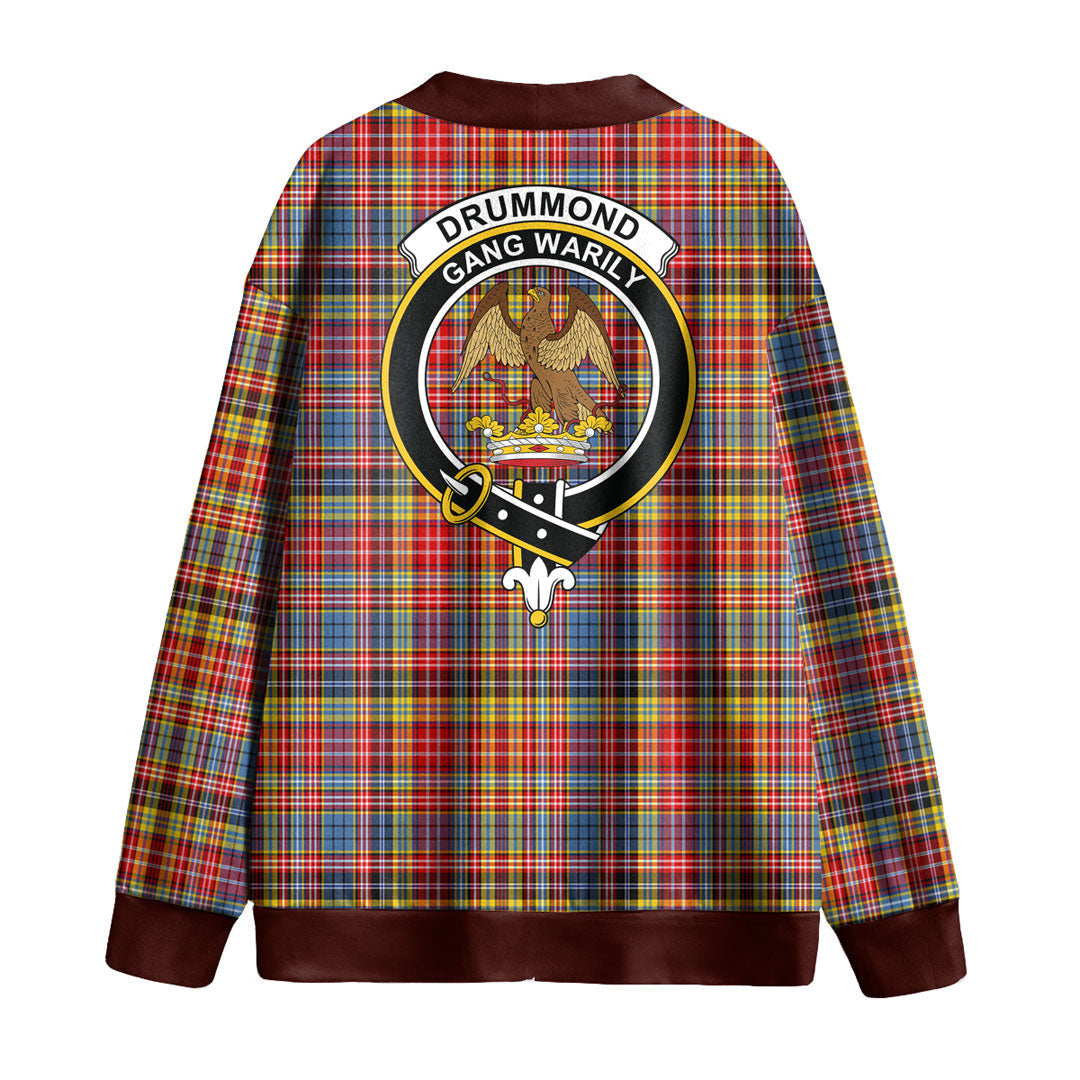 Drummond of Strathallan Tartan Crest Knitted Fleece Cardigan