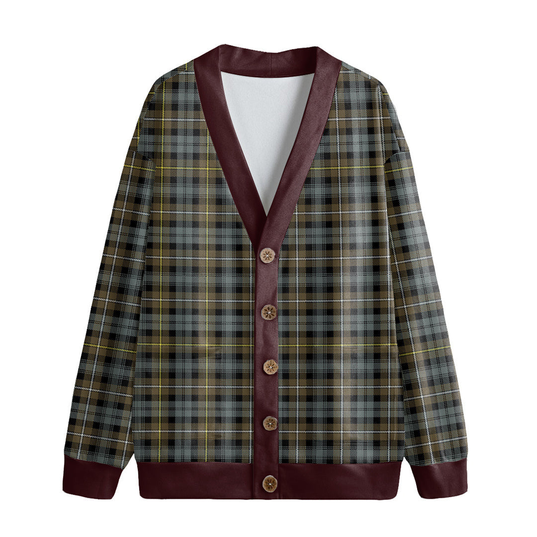 Campbell Argyll Weathered Tartan Plaid Knitted Fleece Cardigan