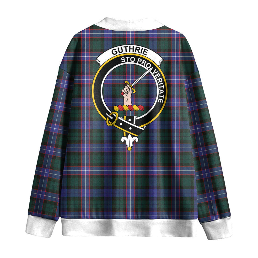 Guthrie Modern Tartan Crest Knitted Fleece Cardigan