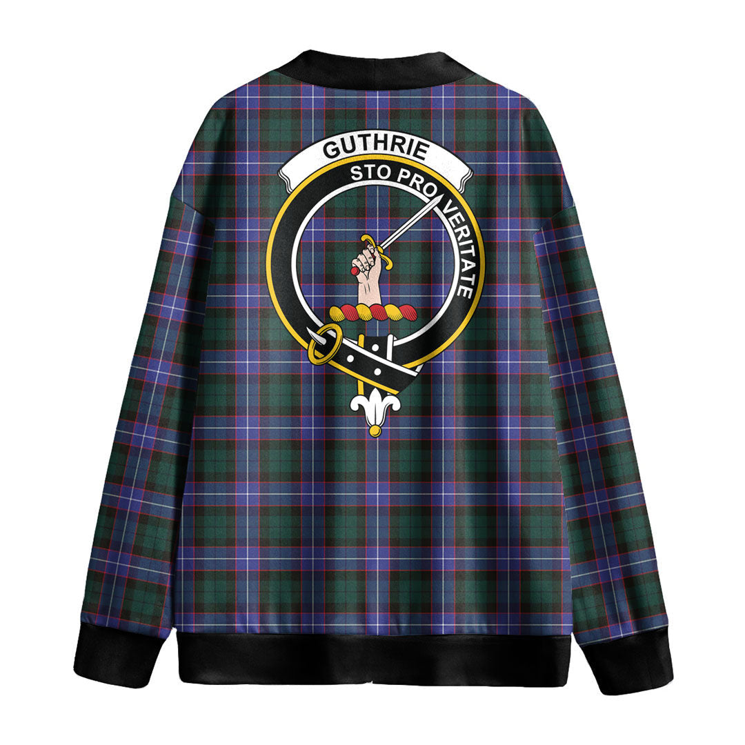 Guthrie Modern Tartan Crest Knitted Fleece Cardigan