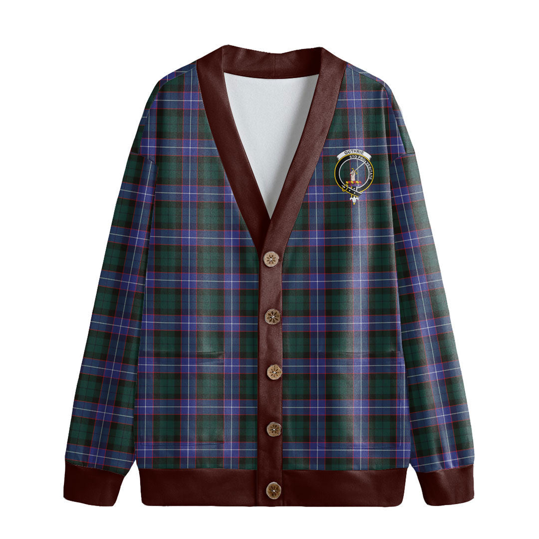 Guthrie Modern Tartan Crest Knitted Fleece Cardigan