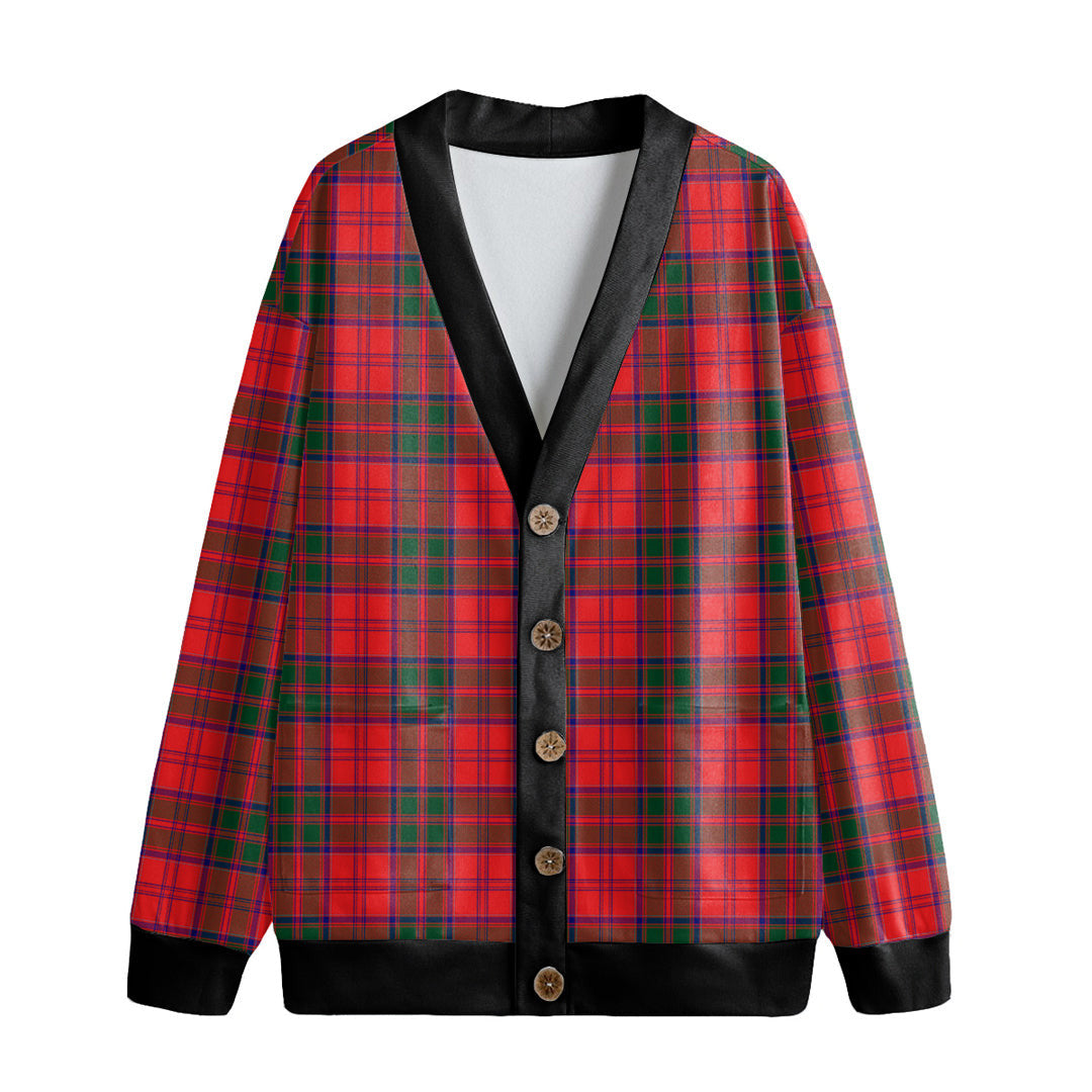 Drummond Modern Tartan Plaid Knitted Fleece Cardigan