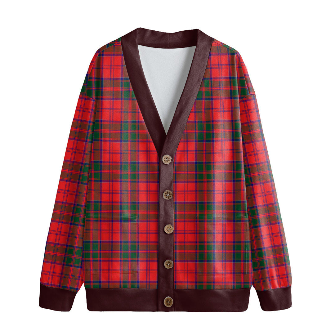 Drummond Modern Tartan Plaid Knitted Fleece Cardigan