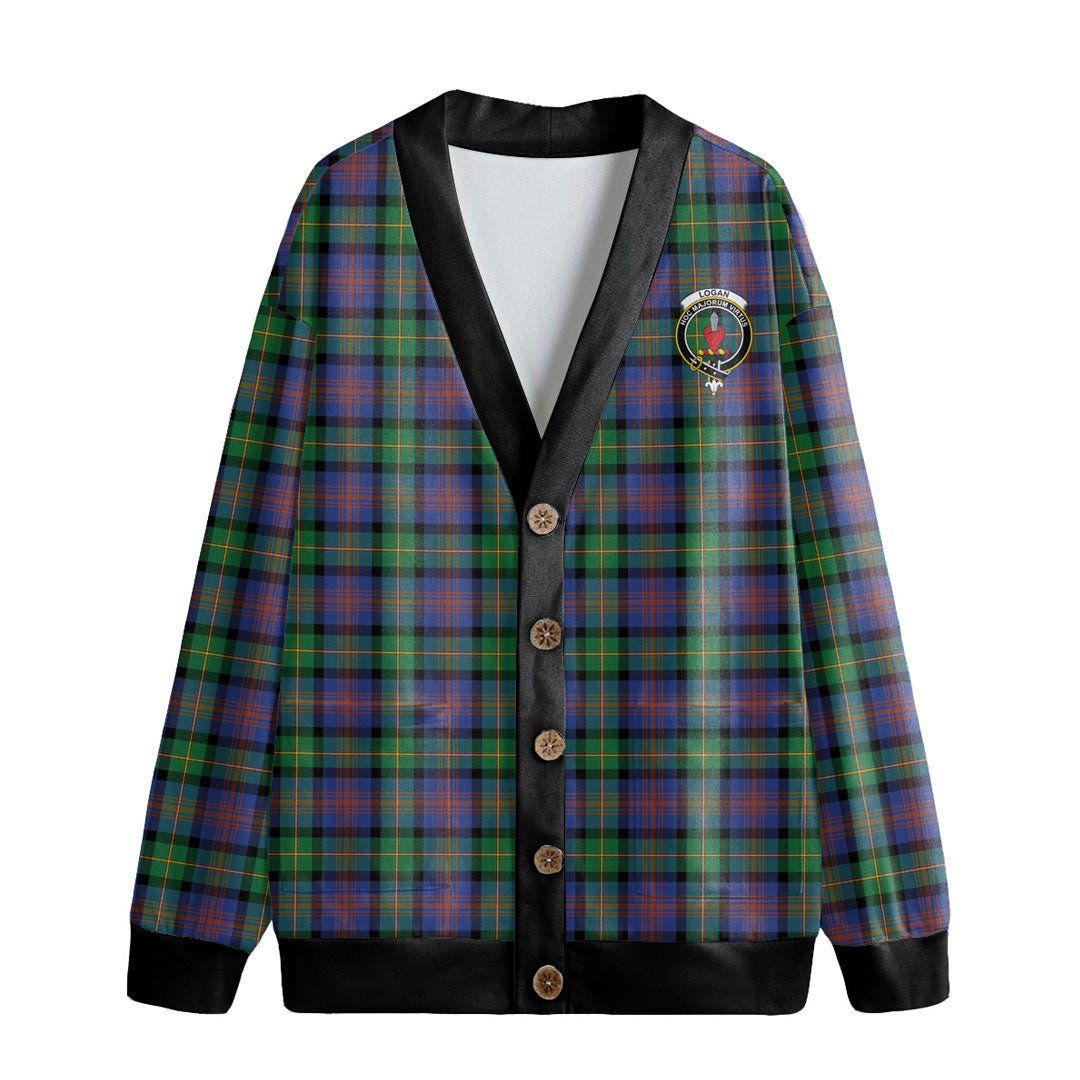 Logan Ancient Tartan Crest Knitted Fleece Cardigan