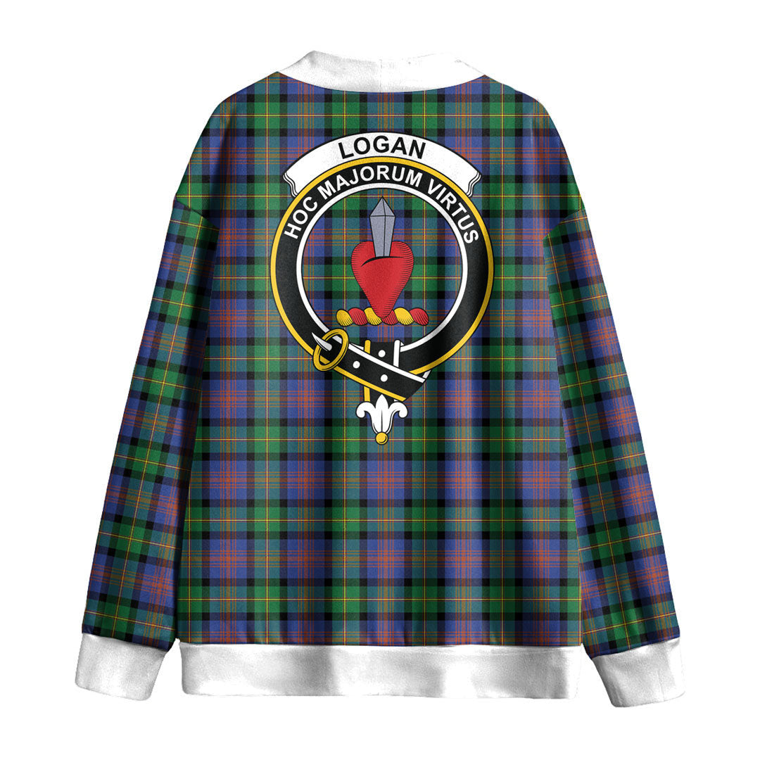 Logan Ancient Tartan Crest Knitted Fleece Cardigan