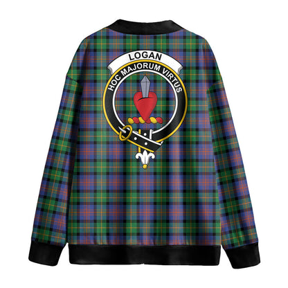 Logan Ancient Tartan Crest Knitted Fleece Cardigan