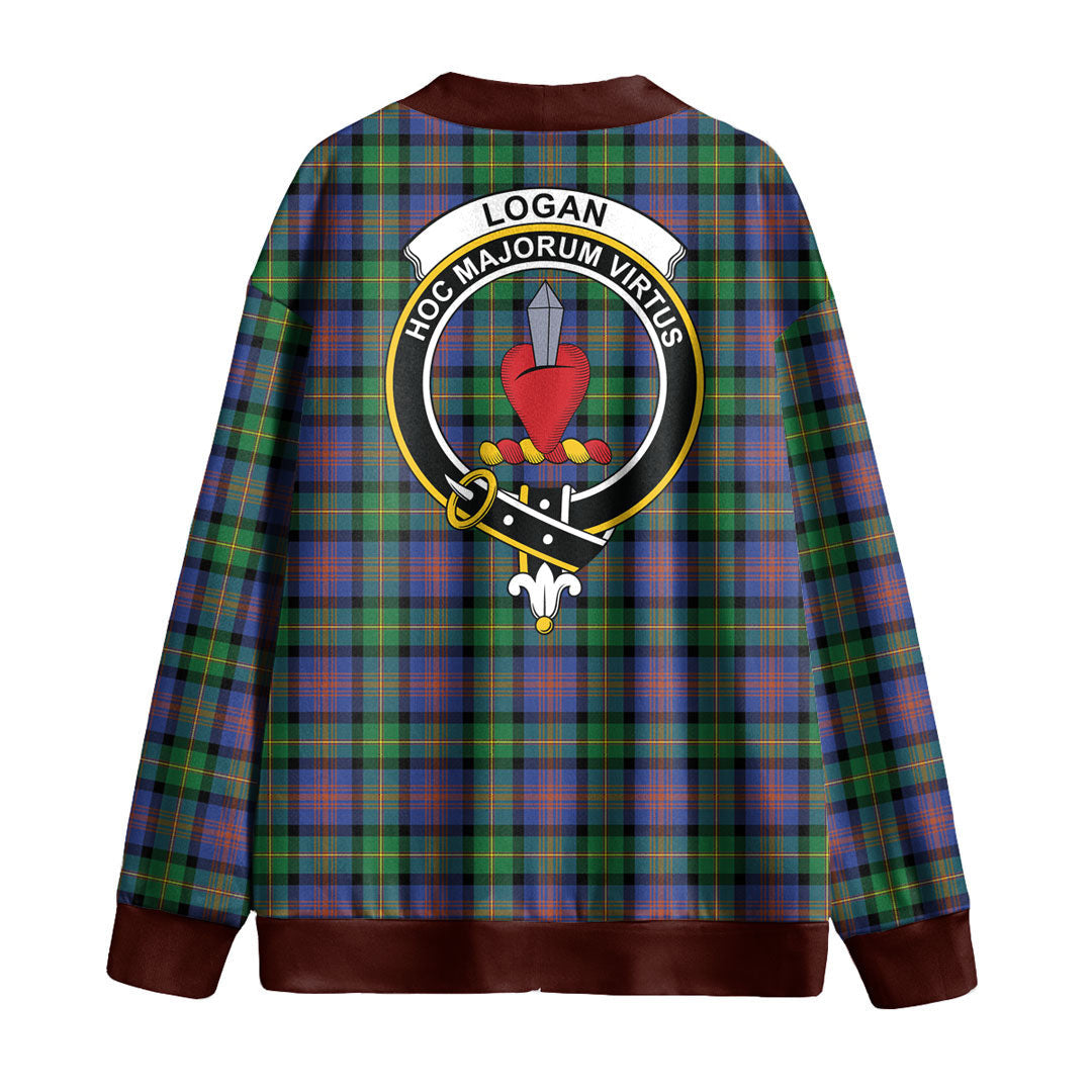 Logan Ancient Tartan Crest Knitted Fleece Cardigan