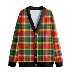 Gibbs Tartan Plaid Knitted Fleece Cardigan
