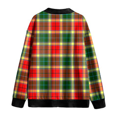 Gibbs Tartan Plaid Knitted Fleece Cardigan