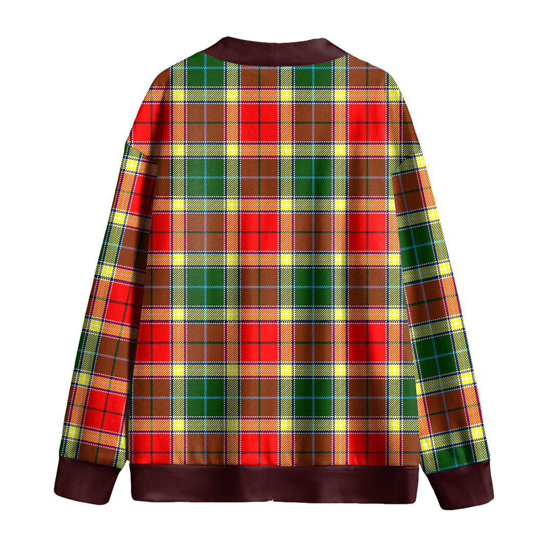 Gibbs Tartan Plaid Knitted Fleece Cardigan