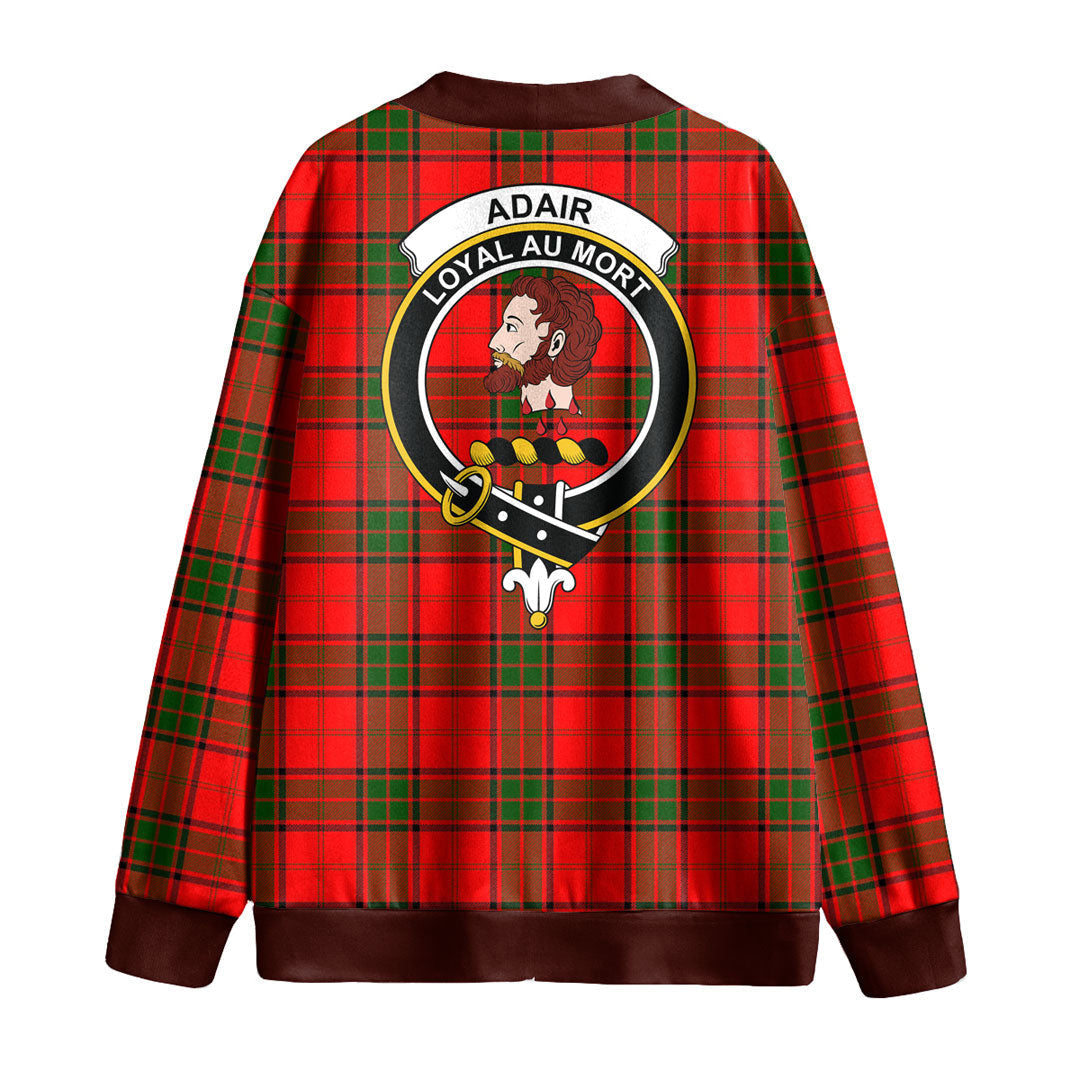 Adair Tartan Crest Knitted Fleece Cardigan