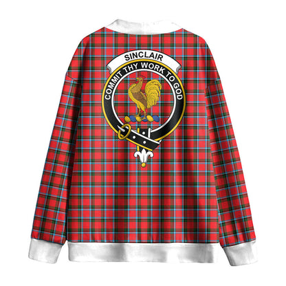 Sinclair Modern Tartan Crest Knitted Fleece Cardigan