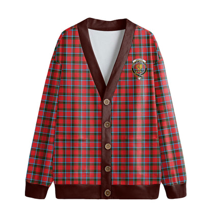 Sinclair Modern Tartan Crest Knitted Fleece Cardigan