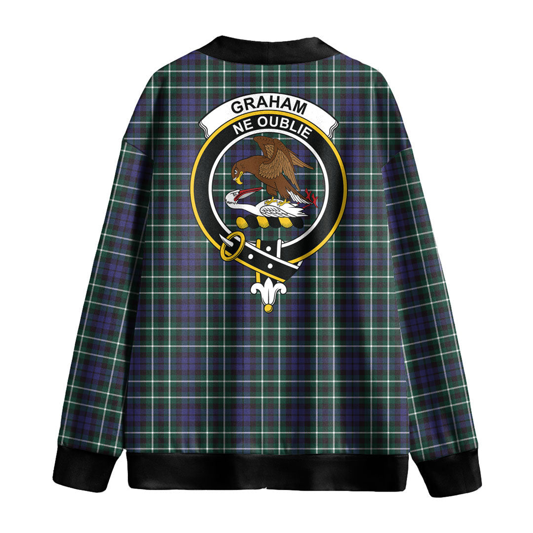 Graham of Montrose Modern Tartan Crest Knitted Fleece Cardigan