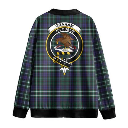 Graham of Montrose Modern Tartan Crest Knitted Fleece Cardigan