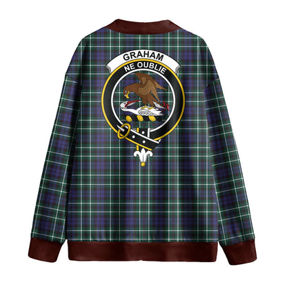 Graham of Montrose Modern Tartan Crest Knitted Fleece Cardigan