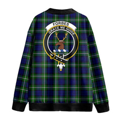 Forbes Modern Tartan Crest Knitted Fleece Cardigan