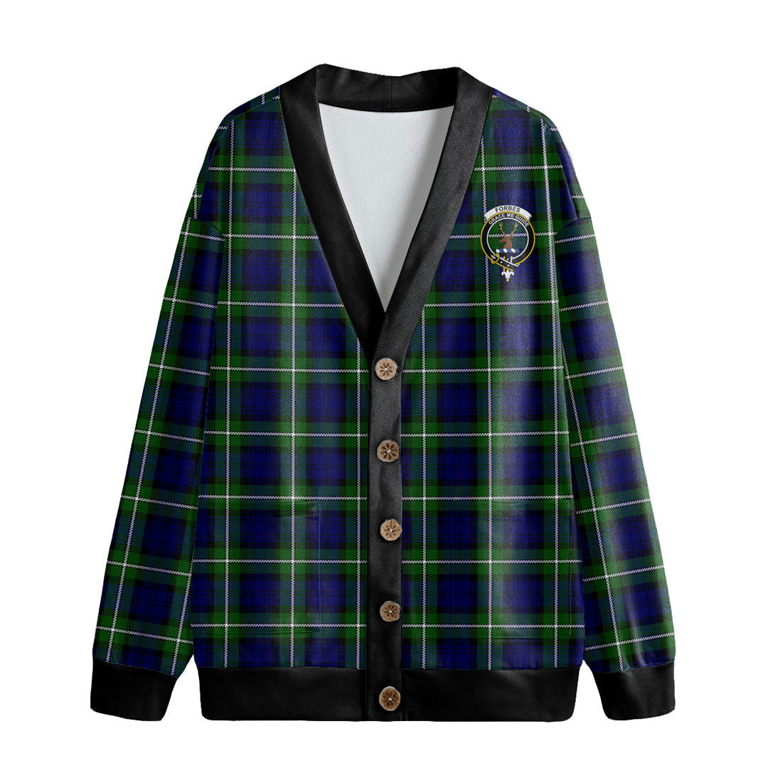 Forbes Modern Tartan Crest Knitted Fleece Cardigan