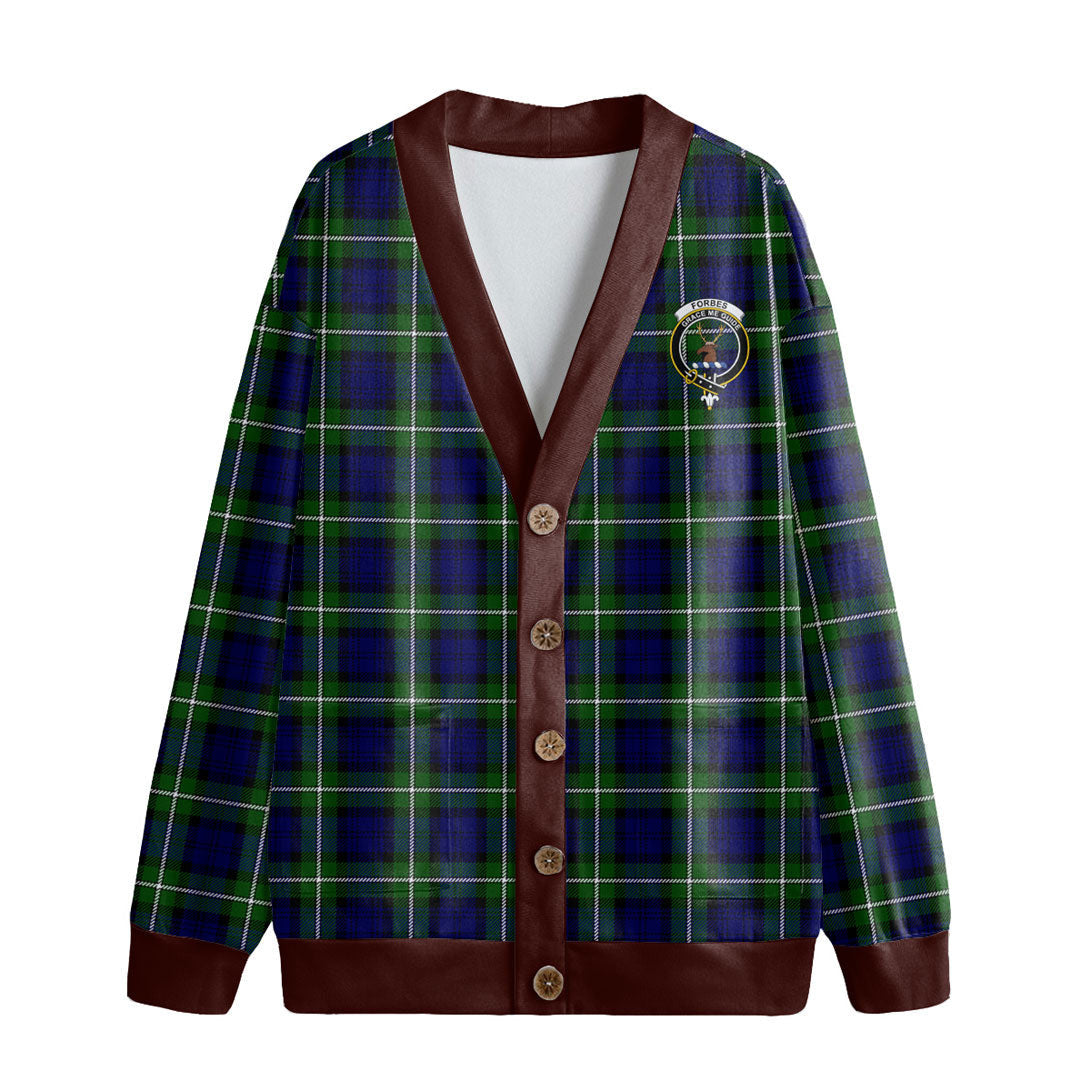 Forbes Modern Tartan Crest Knitted Fleece Cardigan