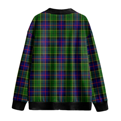 Forsyth Modern Tartan Plaid Knitted Fleece Cardigan