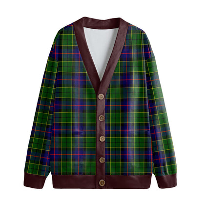 Forsyth Modern Tartan Plaid Knitted Fleece Cardigan