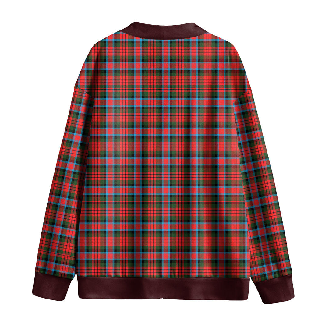 MacDuff Modern Tartan Plaid Knitted Fleece Cardigan