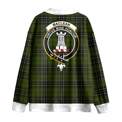 MacLean Hunting Tartan Crest Knitted Fleece Cardigan