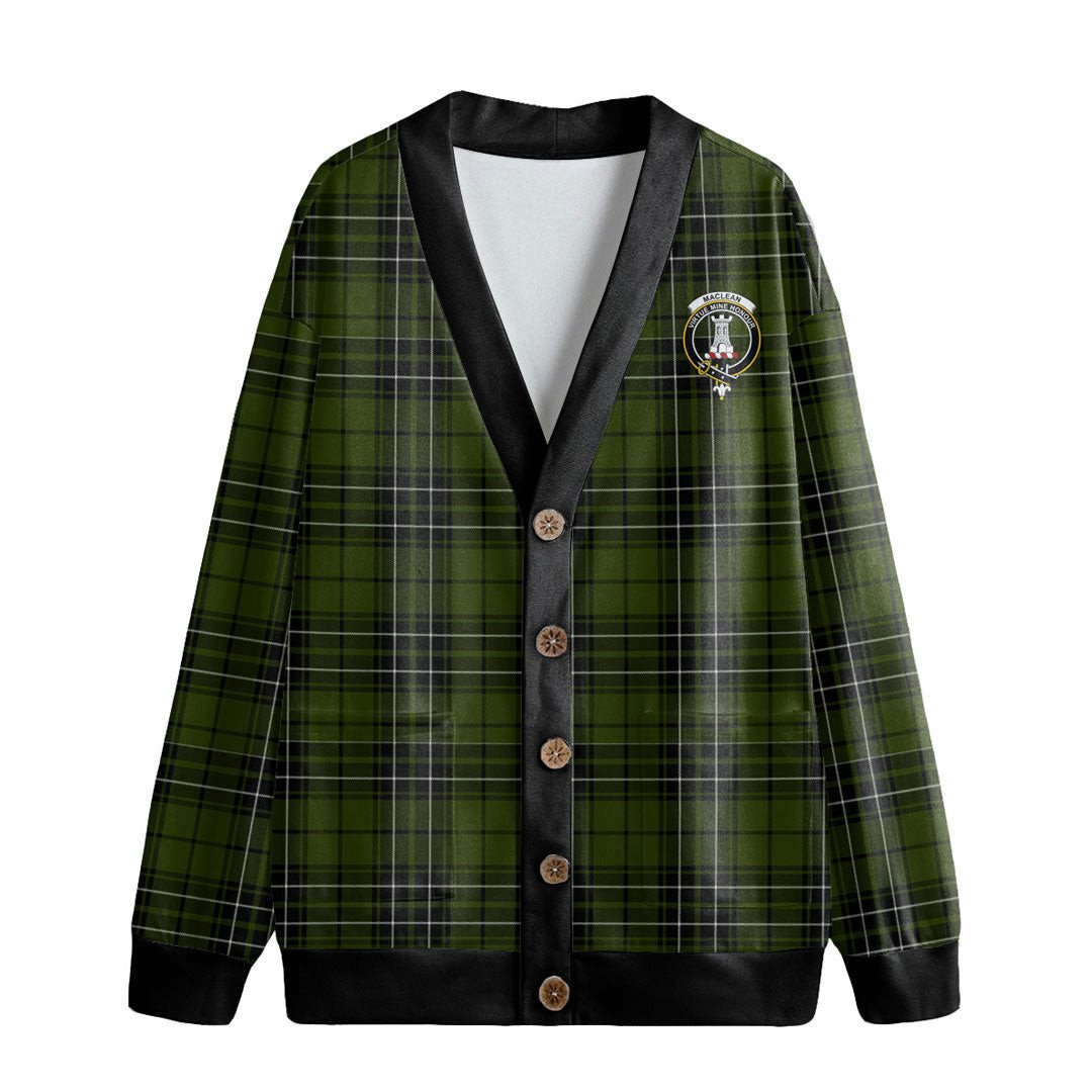 MacLean Hunting Tartan Crest Knitted Fleece Cardigan