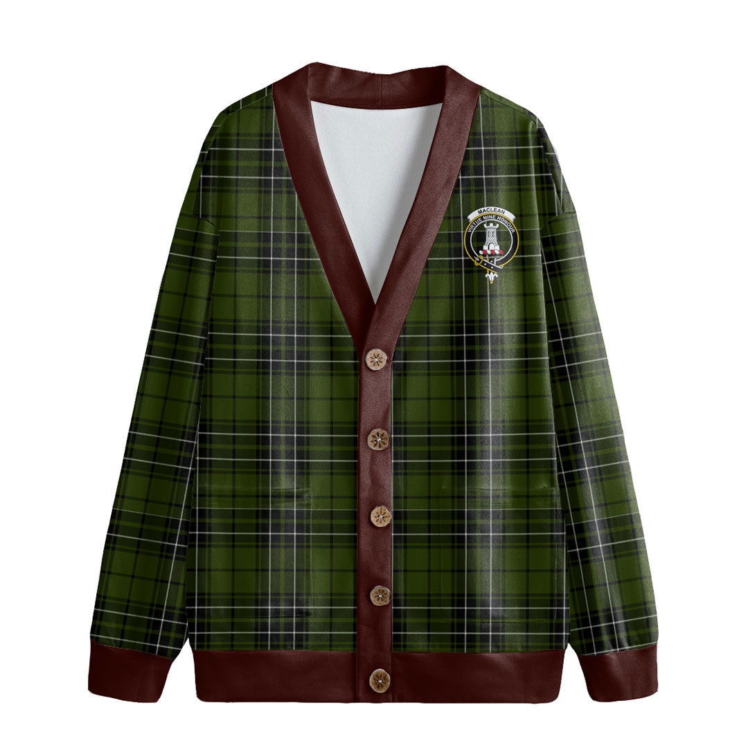 MacLean Hunting Tartan Crest Knitted Fleece Cardigan