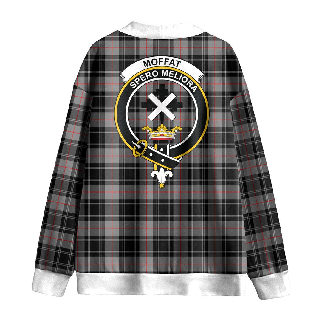 Moffat Modern Tartan Crest Knitted Fleece Cardigan