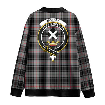 Moffat Modern Tartan Crest Knitted Fleece Cardigan