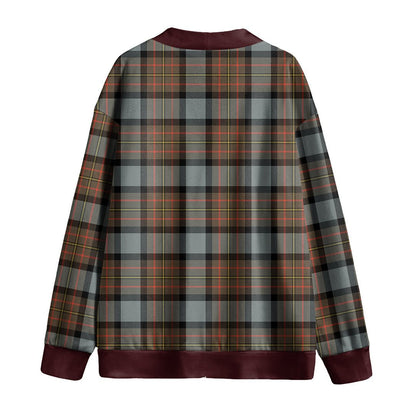 MacLaren Weathered Tartan Plaid Knitted Fleece Cardigan