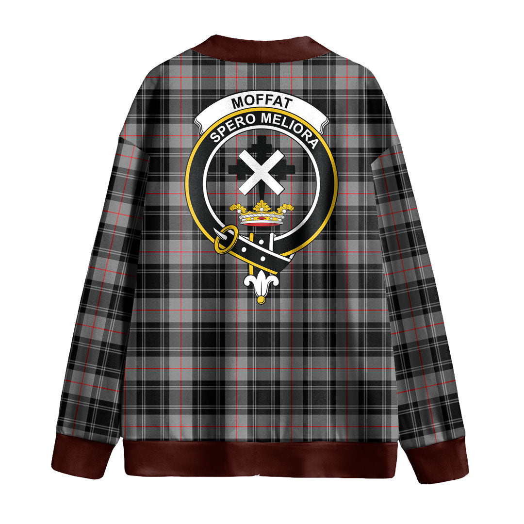 Moffat Modern Tartan Crest Knitted Fleece Cardigan