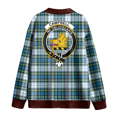 Campbell Dress Ancient Tartan Crest Knitted Fleece Cardigan