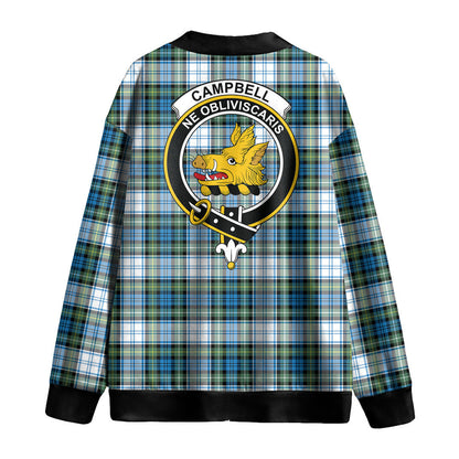 Campbell Dress Ancient Tartan Crest Knitted Fleece Cardigan