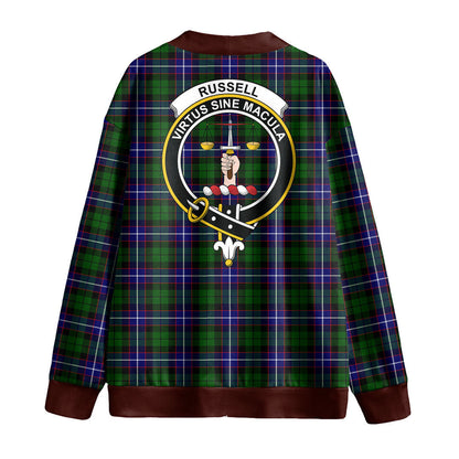 Russell Modern Tartan Crest Knitted Fleece Cardigan