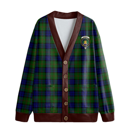 Dundas Modern Tartan Crest Knitted Fleece Cardigan