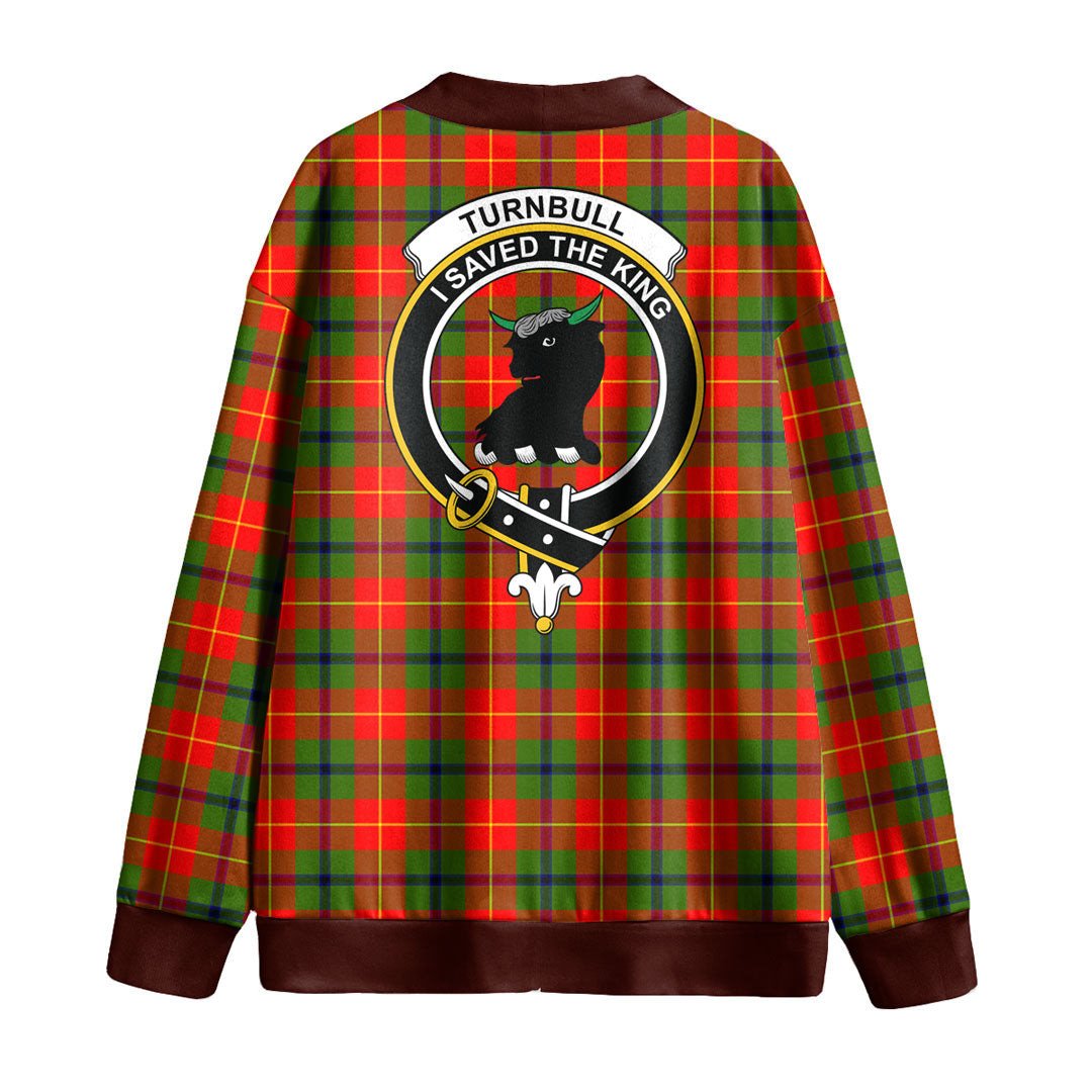 Turnbull Dress Tartan Crest Knitted Fleece Cardigan