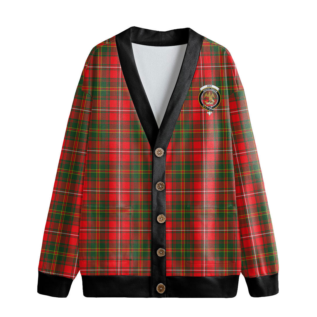 Hay Modern Tartan Crest Knitted Fleece Cardigan